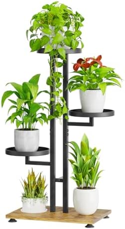 iDavosic.ly 3 Tier Plant Stand Indoor Outdoor, Tiered Corner Shelf, Black by iDavosicly