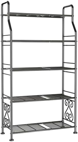 GIOTORENT Plant Stand Outdoor Indoor 5 Tier Metal Waterproof - 53.2" Plant Shelf for Patio, Balcony, Living Room, Large Capacity Tiered Plant Rack, Black - Image 6