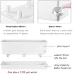 4 Pack Self Watering Pots for Indoor Plants 17 Inches Window Boxes Planters Rectangular Flower Pots Rectangle Herb Pots Large Plant Pots with Drainage Holes and Saucers Windowsill Planter, White - Image 4
