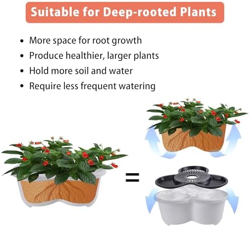 VECELO 5 Tier Vertical Garden Planter, Self Watering Stackable Planters with Wheels for Strawberries, Herbs, Flowers, Vegetables, White - Image 6