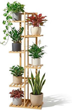 ROSSNY 48 Inch Tall Bamboo Plant Stand for Indoor, 6 Tier 7 Potted, Natural - Image 2
