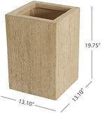 Christopher Knight Home Jorine Rectangular Planter, Patio Plant Urn, Lightweight Concrete Garden Pot, Plant Pot with Drain Plug, Outdoor Large Planter for Backyard Garden Poolside, 19.75" Travertine - Image 5