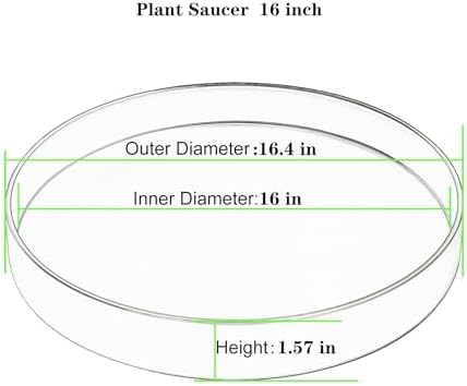1 Pack 16 inch Plant Saucer Drip Tray, Heavy Sturdy Plastic Planter Flower Pot Drainage Tray Plate Saucers for Indoor Outdoor Garden, Plant Water Drip Trays for pots Base (16", Beige) - Image 2