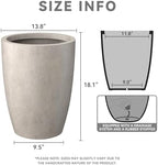 Kante Small Round Tapered Weathered Concrete Planter 18.1" Tall, Outdoor - Image 2