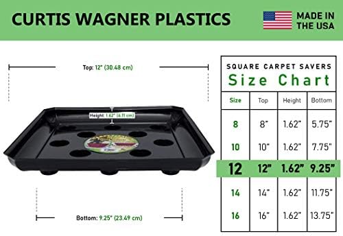 Curtis Wagner Plastics Designer Series Plant Saucer (5-Pack) - Black, Square (Diameter: 9.25" Base, 12" Top, 1.62" Depth) Thick Plastic Plant Drip Trays - Used as Indoor Pot/Outdoor Plant Saucers - Image 4
