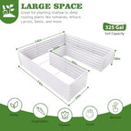 Anleolife 3-Bed 74x74x18in U-Shaped Raised Garden Beds, Antique White - Image 2