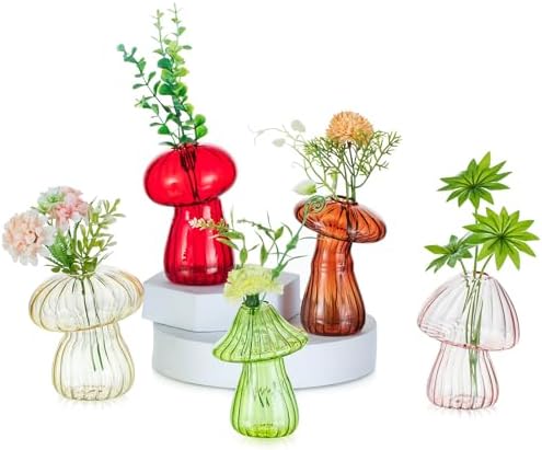 Glasseam Mushroom Plant Propagation Station, Set of 5 Glass Terrarium Jars by Glasseam