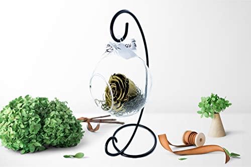 Real Natural Rose in A Glass Globe Terrrarium (Gold) - Image 2