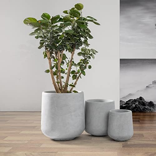 Kante 15.3"+11.6"+8.2" Dia Round Concrete Planter,Large Planter Pots Containers with Drainage Holes for Patio, Balcony, Backyard, Living Room - Image 4