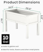 Small HDPE Raised Garden Bed, Elevated Planter Box with Legs, Outdoor All-Weather Planter Raised Beds for Seeds, Herbs, Flowers, Vegetables (White) - Image 2