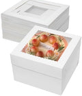 Mefleet 25pcs Cake Boxes 12 Inch 12x12x8 Bakery Boxes with Window White by Mefleet