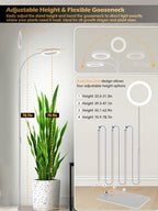 24W Grow Lights for Indoor Plants, Full Spectrum LED Plant Light With Stand - Image 6