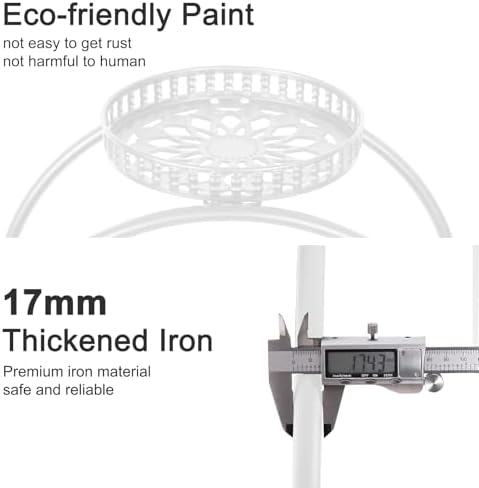 unho Metal Plant Stand 6-Potted: Flower Pot Holder with Wheels - Image 6