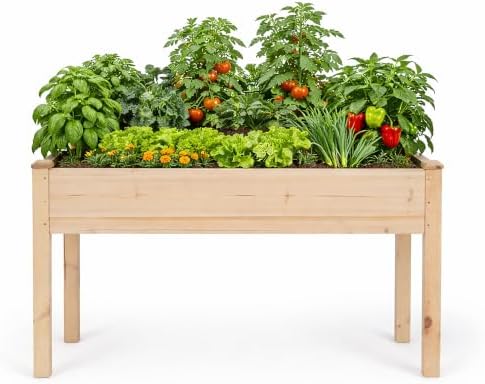 Backyard Expressions Wooden Raised Garden Bed|Elevated Planter Box with Included Bed Liner|Outdoor Vegetable, Flower, and Herb Gardening (4' x 2') by BackyardExpressions