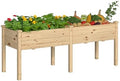BlueWish 72''L x 23''W x 30''H Outdoor Cedar Garden Bed, 2x6 FT Raised Garden Bed with 8 Drainage Holes & 6 Legs, Elevated Planter Boxes for Gardening, Vegetable, Flower, 661lbs Capacity, Natural by RespondToEveryExpectation