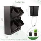 FRESH SPEED Self-Watering Wall Planters with Hygrometer&Thermometer-4 Pots - Image 4