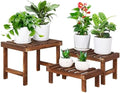 3 Tiered Small Plant Stands Shelf Indoor Outdoor Wood Flower Stand by COOGOU