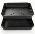 2 Pack Square Plant Saucer Tray 18 inch, Heavy Duty Plastic Plant Saucers for Indoors Outdoor, Flower Plant Drip Trays for Pots, Square Seed Starting Tray, Seedling Growing Trays by Unknown
