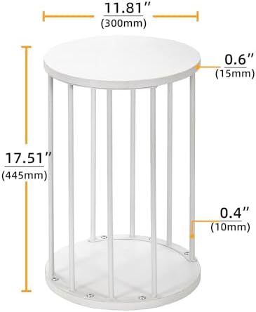 Plant Stand Indoor,small plant stool,Flower Pot Corner stand holder,Mid Century Heavy Duty Metal Tall Home Decor,Modern Round End Table,Small Rustic Display Stand for Living Room,Bedroom(White,18In) - Image 4