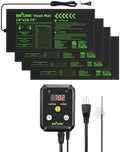 BN-LINK Seedling Heat Mat with Thermostat Controller Combo Set, 4 Pack 10" x 20.75" Plant Heating Mat for Seed Starting with Temperature Control for Indoor Growing, Plants Germination by BN-LINK