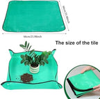 Waterproof Foldable Planting Mat Garden Potting Pad for Plant Flower Pot Transplanting Plants for Indoor Plant Repotting(Green 100cmx100cm) - Image 2