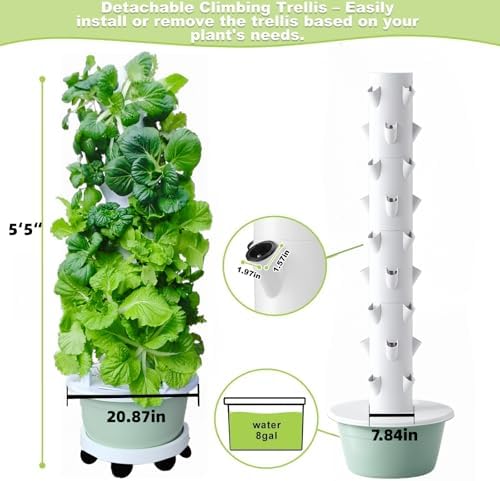 Hydroponic Growing System, Vertical Garden Tower Automatic Timer 36 -Pod - Image 2