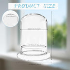 2 Pcs 5.9 x 8.46 Inch Glass Terrarium with Airhole and Base Clear Glass Dome Planter Display Container Plants Not Included for Office Desk, Balcony, Coffee Table - Image 2