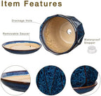 Ceramic Pots for Plants, 8+6 inch Plant Pots with Drainages Holes & Saucers - Image 3