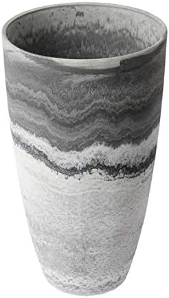 Algreen 43429 Acerra 12 Inch Diameter x 20 Inch Tall Curved Yard and Patio Vase Garden Flower Plant Planter Pot, Marble (2 Pack) by Algreen