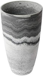 Algreen 43429 Acerra 12 Inch Diameter x 20 Inch Tall Curved Yard and Patio Vase Garden Flower Plant Planter Pot, Marble (2 Pack) by Algreen