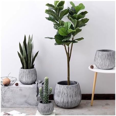 Flowerpot, Fibreglass Flower Pot with Drainage Holes for Indoor and Outdoor Large Calibre - Image 6
