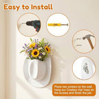 Hanging Wall Vase for Flowers Resin Cowboy Hat Vase Western Decor White - Image 4