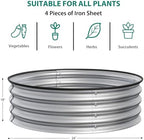 2×1.5FT Compact Round Raw Galvanized Metal Raised Garden Bed - Image 2