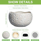 10 Inch Planter, Ceramic Pots for Plants with Drainage Hole, Grey - Image 2
