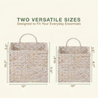 84ECO Set of 2 White Wicker Hanging Baskets - Image 7