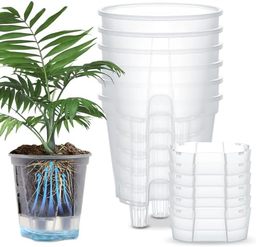 Wonderjune Self Watering Planter, 7.09'', Clear, 6 Pcs by Wonderjune
