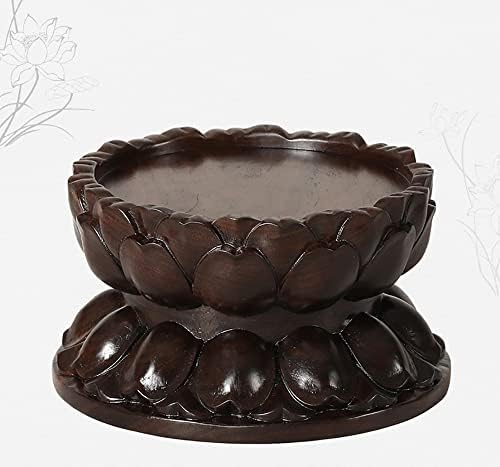 Wooden Lotus Base Guanyin Buddha Statue Sculpture Display Stand - Image 3