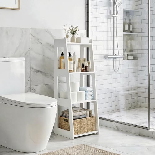 4-Tier Bathroom Ladder Shelf Freestanding, 12.6" W x 37" H - Image 2