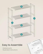 SONGMICS 4-Tier Bamboo Shelf, Freestanding Bathroom Storage Rack - Image 7