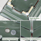 Set of 2 Large Bonsai Pots with with Drainage Hole, 8.7" Green Glazed - Image 2