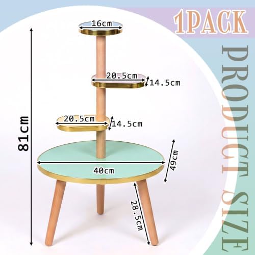 Amyhill Mid Century Modern Decor for Home 4-tier Plant Stand Colorful Mid Century End Table Modern Storage Shelf for Living Room, Bedroom, Balcony, Boho Home Decor (Pastel) - Image 3
