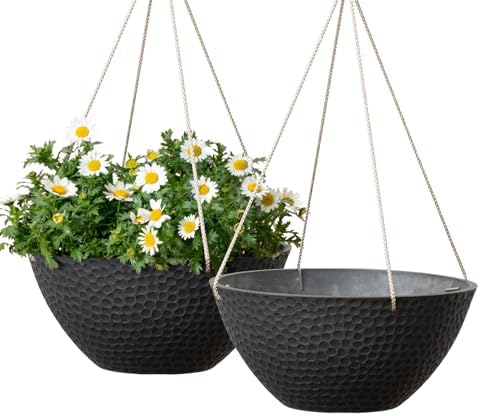 LA JOLIE MUSE Large Hanging Planters for Outdoor Plants, Set of 2 13.2 Inch by LaJol%C3%ADeMuse