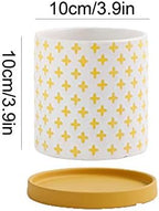 Pot Flower Pots Plant Pots with Drainage Hole and Saucer Round Ceramic Indoor Planter Modern Decorative Gardening Pot Suitable for Indoor and Outdoor Flower Plant Pots (Color : Green, Size : A) - Image 2