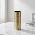 WGVI Gold Etched Ceramic Cylinder Vase, Width 4", Height 12", Flower Arrangements, Candle Holder, Terrarium Planter Pot, Storage Container Organizer, Pen Brush Holder, 1 Piece - Image 5