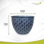 Headwind Glazed Ironstone Diamonte Collection – Capri Blue 8-Inch Decorative Plant Pot, Indoor & Outdoor, Vintage Diamond-Textured, Lightweight & Weather-Resistant for Garden Use by Robert Allen - Image 2