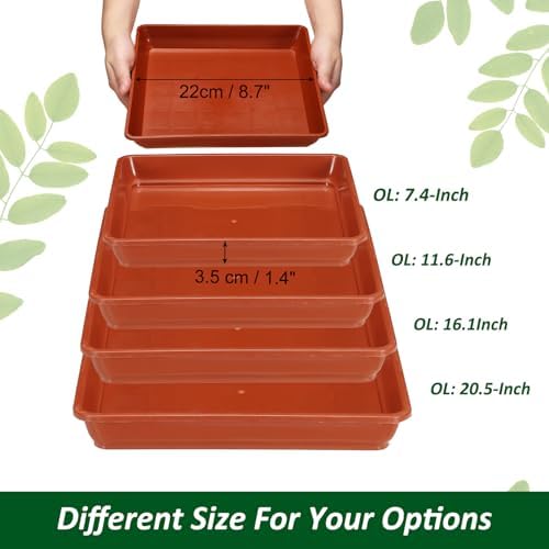 PATIKIL Plant Saucer Tray, 15 Pack 10 Inch Plastic Square Plant Saucer Flower Planter Drip Tray for Indoors Outdoors Patio Balcony, Terracotta - Image 3