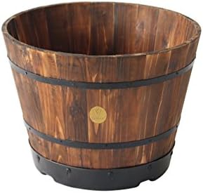 VegTrug Barrel Planter Medium 46cm Burnt Oak by VegTrug