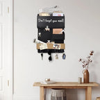 Mail Organizer Wall Mounted with Key Holder, Shelf, Midnight Black - Image 7