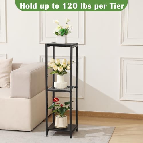 Dipion 3 Tier Pedestal Stand,40 Inch Extra Tall Plant Stand Indoor,Black - Image 4
