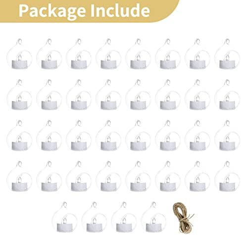 NUPTIO Hanging Glass Holders with LED Tealights, 36 Pcs - Image 7